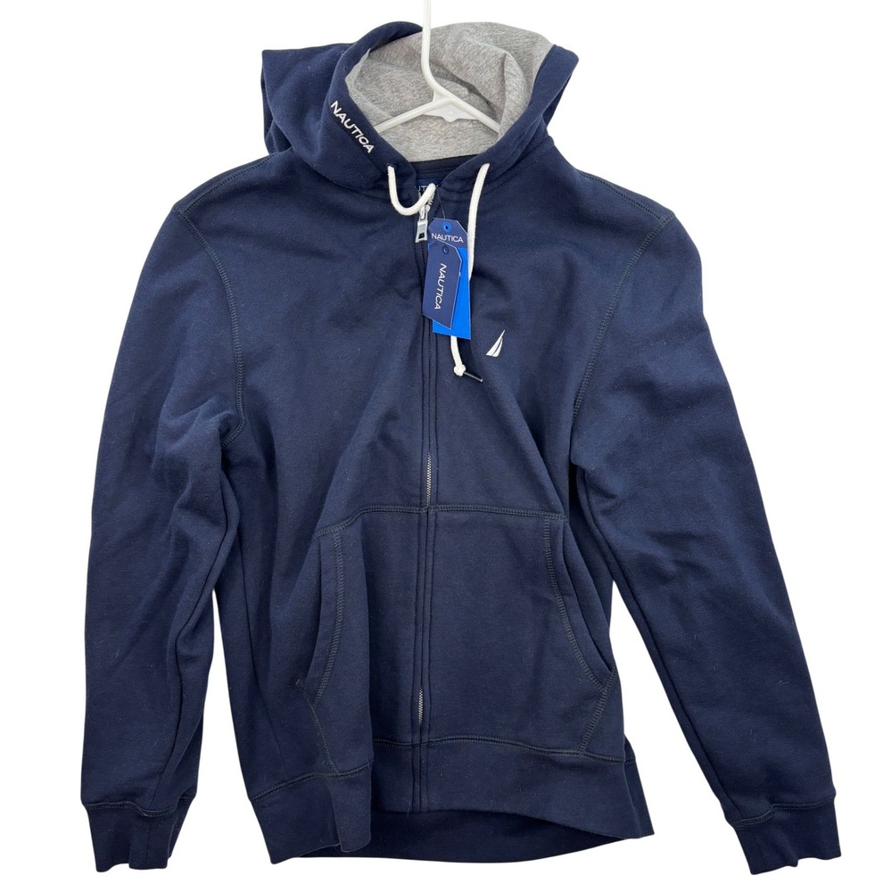 Nautica Sweater Men's Blue Full Zip Up Hoodie size S NWT